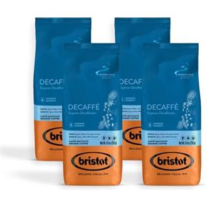 Bristot Caffè Decaffeinato Macinato 1kg - Caffè Moka Con Miscela Di Arabica Del Brasile E Robusta Del Sud Est Asiatico. Caffe Decaffeinato Che Offre Un'esperienza Gustativa Completa.