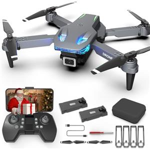 Wipkviey T28 Drone con Telecamera 1080P HD per Principianti-Droni per Bambini, Quadcopter Pieghevole per Adulti,FPV RC Droni con 3D Flips/Altitude Hold/Gesture Selfie/Waypoint Volo, 2 Batteries, Ragaz