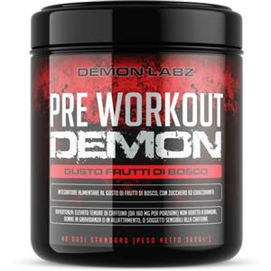 Demon Labz Pre Workout Demon (gusto frutti di bosco) - Integratore pre workout potente con Creatina, Caffeina, Beta-Alanina e Glutammina (360g)