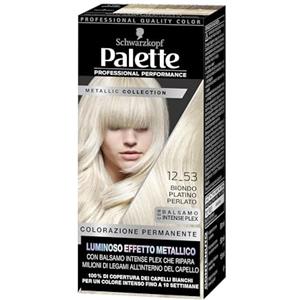 Schwarzkopf Palette Metallic Collection 12-53 Biondo Platino Perlato, Tinta capelli biondo platino perlato con effetto metallico per una copertura fino al 100% dei capelli bianchi