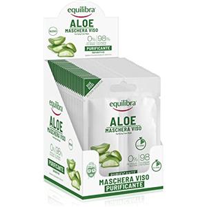 Equilibra Aloe Maschera Viso Purificante, Confezione da 24 Pezzi (24 x 2 Monodose)