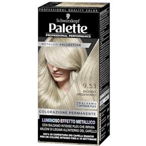 Schwarzkopf Palette Metallic Collection 9-53 Biondo Argentato, Tinta capelli biondo argentato con effetto metallico, Colore biondo capelli per una copertura fino al 100% dei capelli bianchi