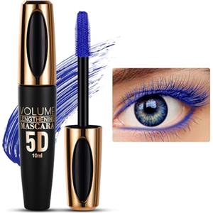 LOPHE 5D Mascara Spesso, Mascara Waterproof a Long-Lasting di Blu, Mascara Allungante, Effetto Naturale, Effetto Occhi Grandi Amplificato, 10ml