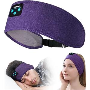 Voerou Cuffie per Dormire Fascia Bluetooth - Cuffie per Dormire Wireless Regolabili, Regali tecnologici per Uomini Donne Chi dorme sul fianco Ufficio Pisolino, Viaggi, Yoga, Allenamento, Meditazione