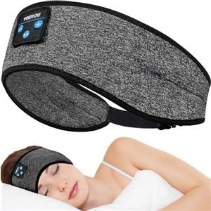 Voerou Cuffie per dormire Cuffie con archetto Bluetooth, Cuffie per dormire regolabili, oltre 10 ore di riproduzione con altoparlanti stereo HD Hi Fi, perfette per dormire, allenamento, yoga, viaggi