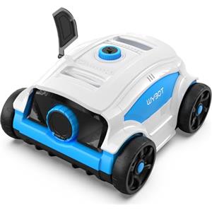 WYBOT Robot Piscina Fuori Terra, 130 Minuti Aspiratore Piscina Fuori Terra Aspirapolvere Piscina con 2-Motori, Spazzola Grande, Angolo di Pulizia Regolabile Pulitore Piscina, Massimo 100 m²