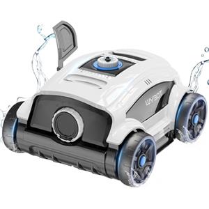 WYBOT Robot Piscina Fuori Terra, 130 Minuti Massimo 100 m²Aspiratore Piscina Fuori Terra Aspirapolvere Piscina con 2-Motori, Spazzola Grande, Angolo di Pulizia Regolabile Pulitore Piscina