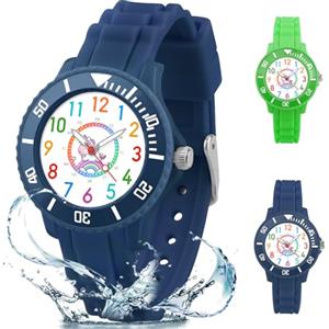 Ayybboo Orologio per Bambini,Orologio da Polso Analogico Impermeabile fino a 3 ATM, per Ragazzi e Ragazze, Regali di Compleanno/Natale/Ritorno a Scuola (Blu)