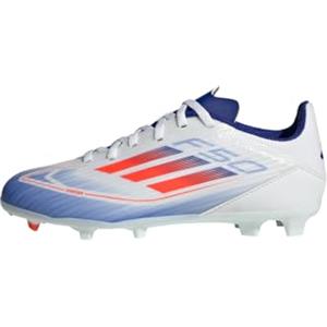 adidas F50 League Football Boots Firm Ground, Scarpe da Calcio, Cloud White/Solar Red/Lucid Blue, 28.5 EU