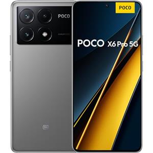 Xiaomi POCO X6 Pro - Smartphone 12+512GB, Schermo Amoled 6.67 120HZ 1.5K, Snapdragon 7s Gen 2, Tripla fotocamera fino a 64 MP Con OIS, 5100mAh, Grigio Chiaro (Versione IT)