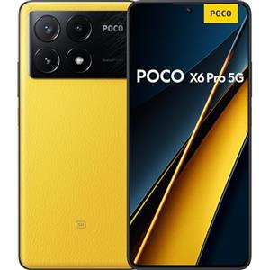 Xiaomi POCO X6 Pro - Smartphone 12+512GB, Schermo Amoled 6.67 120HZ 1.5K, MediaTek Dimensity 8300-Ultra Processore, Tripla fotocamera fino a 64 MP Con OIS, 5100mAh, Giallo (Versione IT)