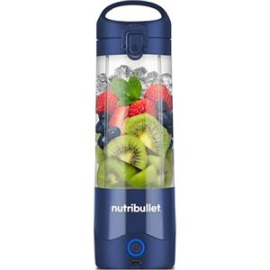 nutribullet portable blender, frullatore portatile, 475ml BPA free, mini frullatore, frullatore multifunzione, caricatore USB-C, oltre 15 cicli frullatura, blu navy, NBP003NBL