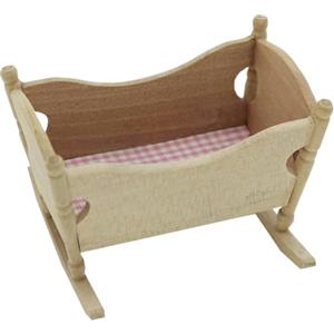 STOBOK Casa delle bambole in miniatura Baby Cradle Bambola Culla Letto Mini Culla in Legno Giocattolo Pretend Giocare Giocattolo Casa delle Bambole Accessori Accessori Decorazioni