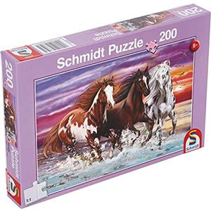 Schmidt Spiele- Horse Puzzle da 200 Pezzi con Cavalli Selvatici, Multicolore, 56356