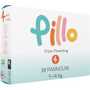 PILLO Pannolini Monouso Maxi Taglia 4 (9-14 kg) - 38 Pezzi con Lati Super Elasticizzati