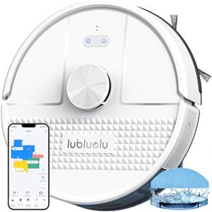 Lubluelu Robot Aspirapolvere Lavapavimenti con Mappatura 4500Pa a 5 Piani, Nuova Generazione Robot Lavapavimenti e Aspirapolvere, Robot Vacuum Mop 3 in 1 per Pavimento e Peli Animali (SL68W)