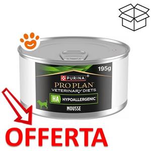 Purina Pro Plan Veterinary Diets HA Hypoallergenic Mousse per Cani - 195g, Alimento Dietetico Umido per Cuccioli e Cani Adulti