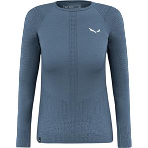 SALEWA Zebru T-Shirt Responsive L/s Donna in Lana Merino - Baselayer per Alpinismo e Trekking, Dark Denim