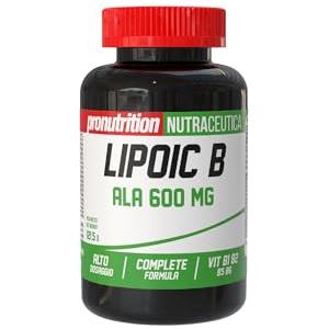 Pro Nutrition Lipoic B - Integratore con Acido Alfa-Lipoico 600mg e Vitamine B1, B2, B5, B6 - 90 Compresse