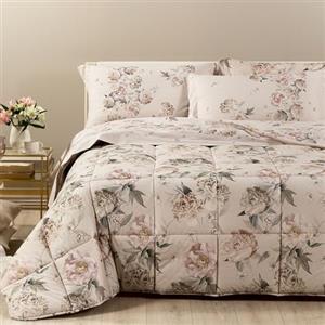 Caleffi Trapunta Matrimoniale in Puro Cotone Stampato Art. Peonia Queen - Fantasia, 2 Piazze
