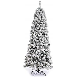 Nataland Albero di Natale Artificiale Slim Verde Innevato Modello Velan Altezza 240 Cm, Abete Super Folto con Effetto Realistico e Rami con Aghi Anticaduta (240 Cm, Velan)