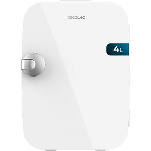 Cecotec Mini Frigorifero Bolero MiniCooling 4L Rio White, 12V-220V, Compatibile con auto e roulotte, Funzione di raffreddamento e riscaldamento, Intervallo di temperatura 5-65°C, Trasporto facile