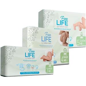 ONTEX Freelife BébéCash Maxi Pannolini Taglia 4 (7-18 kg) - 48 Pezzi, 0% Profumo e Loazioni, Fino a 12 Ore di Asciutto