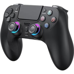 varkda Controller Wireless per PS4, Controller di Gioco Compatibile con PS4/Slim/Pro/PC, Joystick Gamepad con LED RGB/Doppia Vibrazione/Sensore Giroscopico a 6 assi/950 mAH Batteria/Pannello Touch/Jack Audio