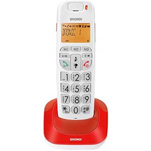 BRONDI Bravo Bright Telefono Cordless, Rosso