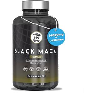 HN Maca Peruviana 20:1 Maca Nera Extra Forte - Integratore Naturale per Energia e Potenza - Maca Nera 100% Pura per uomini e donne - Alta Qualità Andina - Maca Root 24000 mg (120 Capsule)