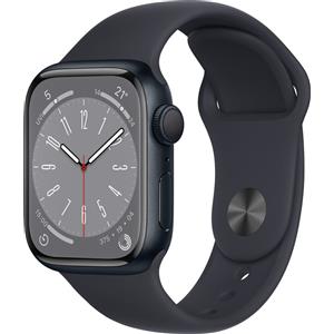 Apple Watch Series 8 Alluminio 41 mm (2022) | GPS | Mezzanotte | Cinturino Sport Mezzanotte M/L