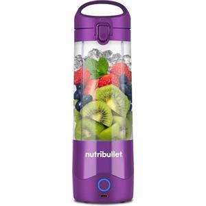 nutribullet portable blender, frullatore portatile, 475ml BPA free, mini frullatore, frullatore multifunzione, caricatore USB-C, oltre 15 cicli frullatura, viola, NBP003PU