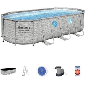 Bestway 56716-4 Set Piscina Fuori Terra Power Steel Swim Vista Series Ovale da 549x274x122 cm