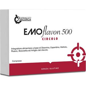 FARMACISTI PER LA RICERCA EMOFLAVON 500 - Integratore Alimentare con Diosmina, Esperidina, Meliloto, Rusco, Boswellia e Artiglio del Diavolo - 30 Compresse