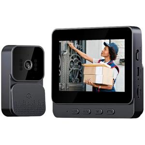 TKMARS Videocitofono Campanello 1080P Videocitofono senza fili Night VisionImpermeabile Smart,Dotato di Uno Schermo IPS da 4,3 pollici Campanello Senza Fili Da Esterno Citofono Nero