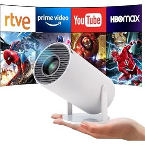 Astarama Mini Proiettore, 4K Videoproiettore Full HD, Proiettore Portatile Correzione Trapezoidale Automatica, 2.4/5G WiFi Bluetooth 5.0, Android 11.0, Schermo da 130