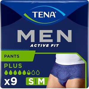 TENA MEN, Boxer Assorbenti per Perdite Urinarie, Elasticizzati, Monouso, per Uomo, Taglia M, 9 Pezzi