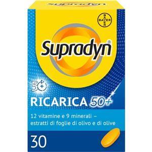 Bayer Supradyn Ricarica 50 - Integratore Multivitaminico con Vitamine e Minerali per Adulti oltre i 50 Anni - 30 Compresse Rivestite