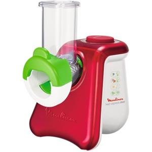 Moulinex DJ8115 - Tritatutto elettrico Fresh Express Max (260 W), 5 inserti a tamburo, funzione cubo bianco/rosso metallizzato, 14 cm x 27 cm x 19 cm (lunghezza x larghezza x altezza)
