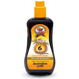 Australian Gold Spray Oil SPF 6 con Olio di Carota - Protezione Solare Idratante 237 ml