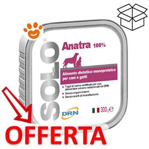 DRN Solo Anatra - Alimento Umido Monoproteico per Cani e Gatti - 100g Senza Conservanti e Additivi