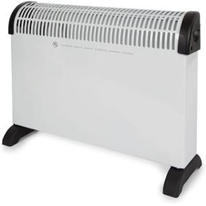 Perel Termoconvettore 2000W, convettore elettrico, stufa elettrica con 3 livelli di calore, ventilatore turbo, termostato, IP20, protezione da surriscaldamento, portatile per ambienti fino a 60 m³