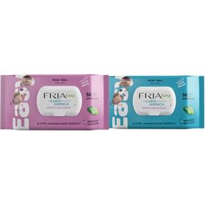 Fria Easy Carta Igienica Umidificata con Aloe Vera ad Effetto Emolliente, Tessuto Gettabile nel WC, Dermatologicamente Testate, Confezione da 50 Salviette