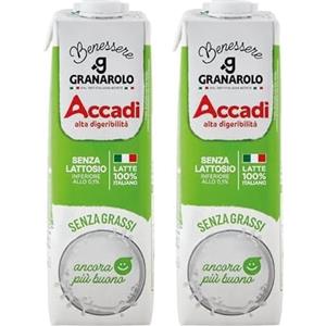 Granarolo Benessere, Latte Accadì Senza Grassi UHT, Confezione da 2l, latte 100% Italiano, Senza Lattosio (<0,1%), Leggero e Digeribile, per Tutta la Famiglia.