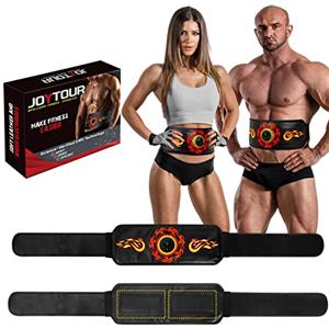 JOYTOUR Elettrostimolatore Muscolare Addominali - Elettrostimolatore Addominali con Pelle di Alta qualità, Rapido, Efficace ed Sicuro Cintura Elettrostimolatrice con Cinghia di Prolunga Extra, Rosso