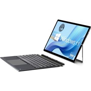 SZTPS Windows Tablet con tastiera, Window 11 Tablet 12 pollici, processore Intel J4125, 6 GB+128 GB Tablet pc 2 in 1, Touchscreen HD,Dual 2,4 G&5G WiFi, 5000 mAh Grande batteria(QWERTY Deutsch)