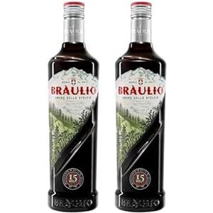 Braulio - Amaro Invecchiato in Botte di Rovere 15 Mesi, 70 cl, a Base di Erbe, Bacche e Radici, 21% Vol (Confezione da 2)