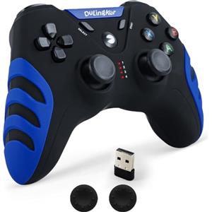 DuLingKer Controller PC Wireless, Controller PS3 PC Joystick con Hall Effect Joystick e Doppia Vibrazione, Wireless 2,4G Gaming Gamepad per Windows 11 10 8 7, PS3, Android TV, Steam, Raspberry Pi