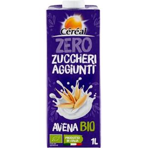 Céréal Avena Drink Bio Bevanda Vegetale senza Lattosio, senza Zuccheri Aggiunti, Agricoltura Biologica Italiana, 1 Lt (Confezione da 9)