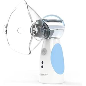 MC EVOLUTION Aerosol Portatile Silenzioso Ultrasuoni per Bambini, Neonati e Adulti - Nebulizzatore Autopulente e Regolabile con Maschere e Distanziatori
